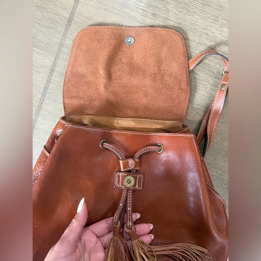 Patricia nash Brown Leather Backpack with Tassel